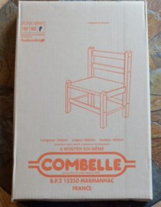 Petite chaise combelle emballée
